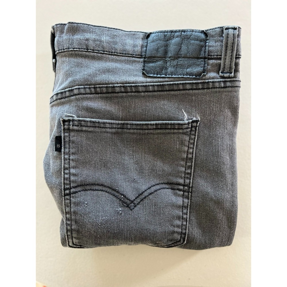 Levi's 508 Mens Black Denim Jeans Regular Fit Tapered 36x34 (Fits 36x31) Faded
